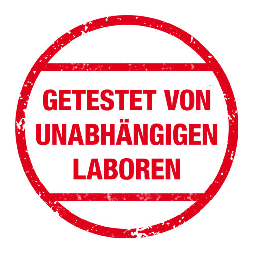 Getestet von unabhängigen Laboren Getestet von unabhängigen Laboren